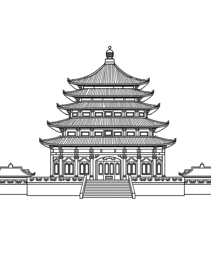 (Beijing) Lama Temple with traditional Buddhist architecture