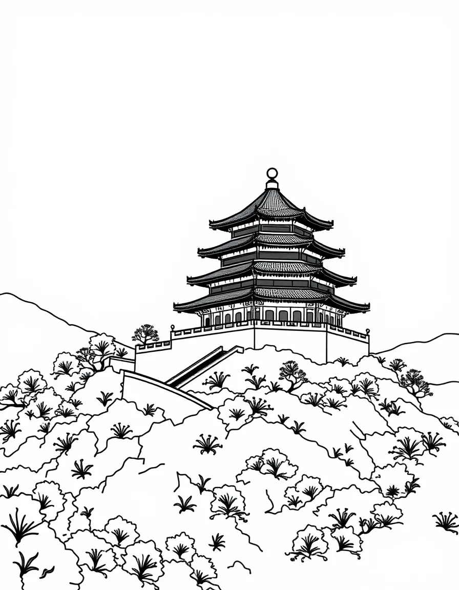 (Beijing) Fragrant Hills pagoda on a hillside
