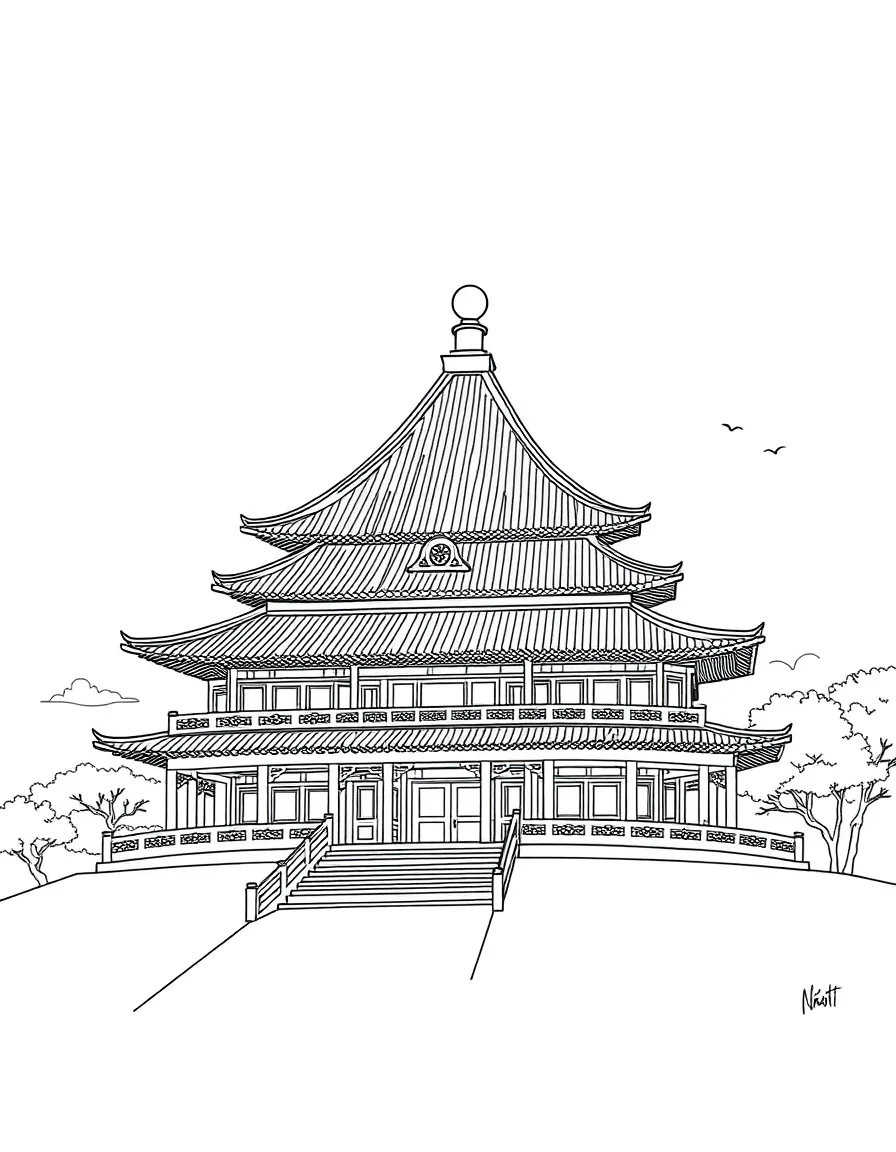 (Beijing) Jingshan Park pavilion on a hill