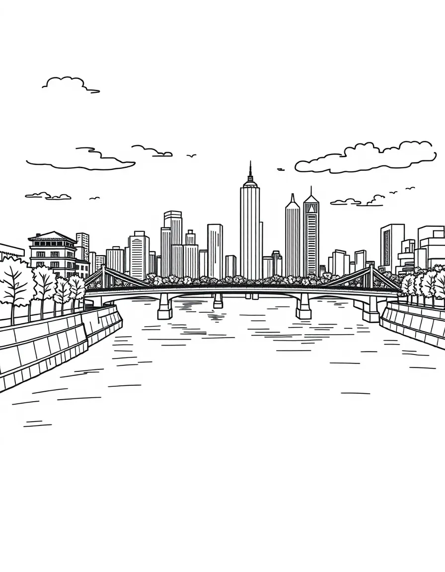 (Tianjin) Haihe River with bridges