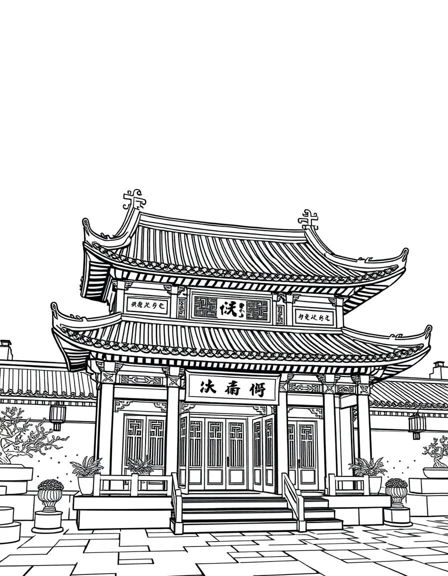 (Tianjin) Traditional Chinese temple courtyard