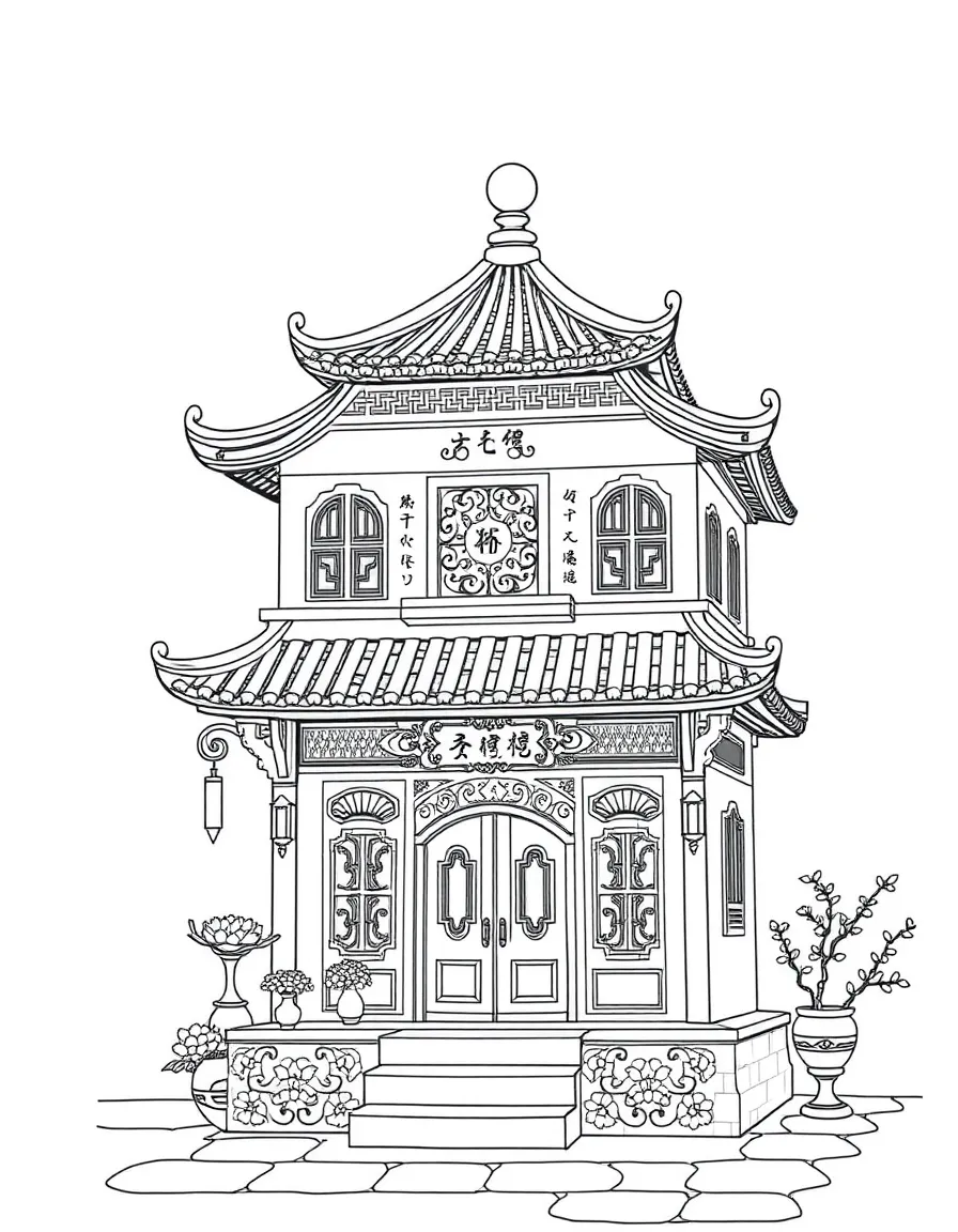 (Tianjin) Porcelain House with decorative elements