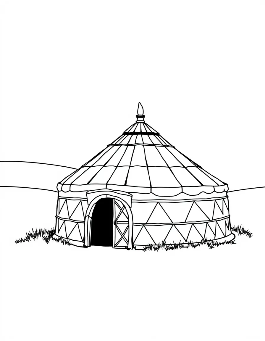 (Inner Mongolia) Grassland yurt with simple round design