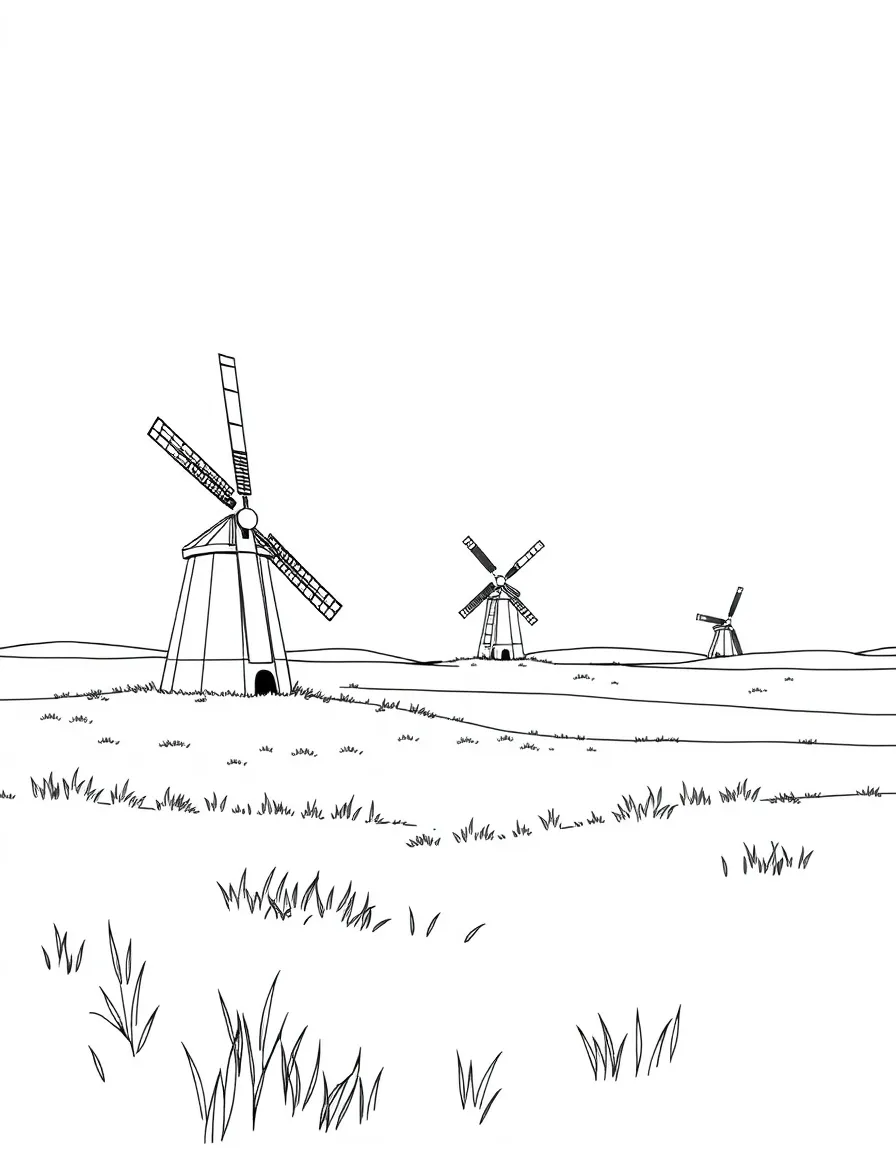 (Inner Mongolia) Grassland with windmills