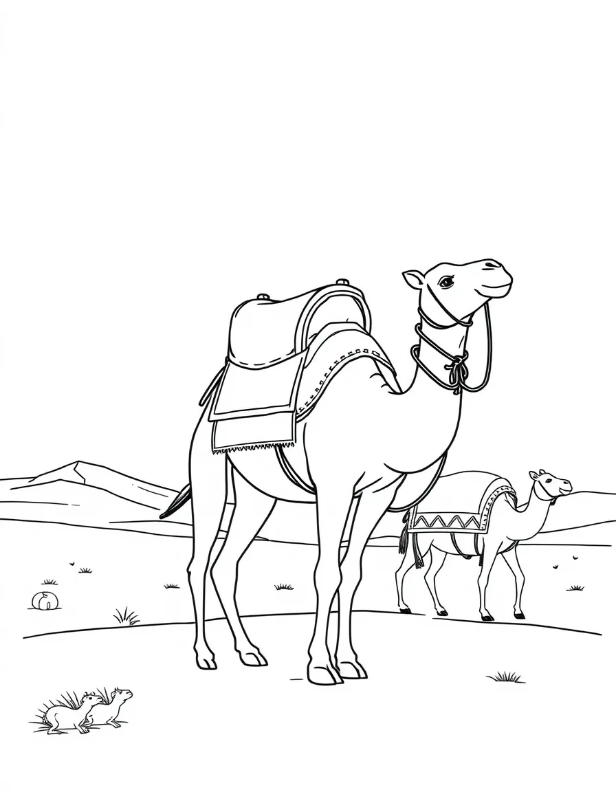 (Inner Mongolia) Camel caravan in desert