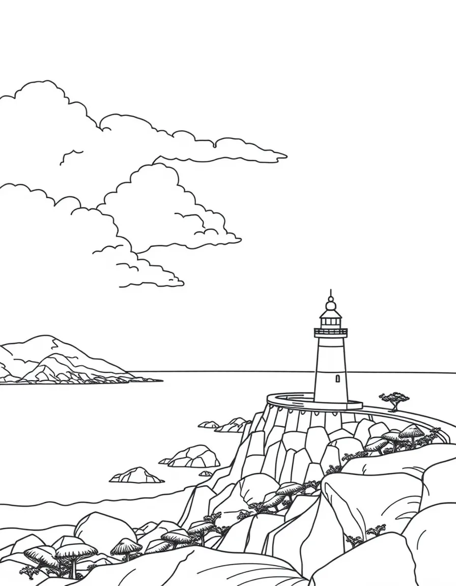 (Liaoning) Dalian coastal scenery with lighthouse