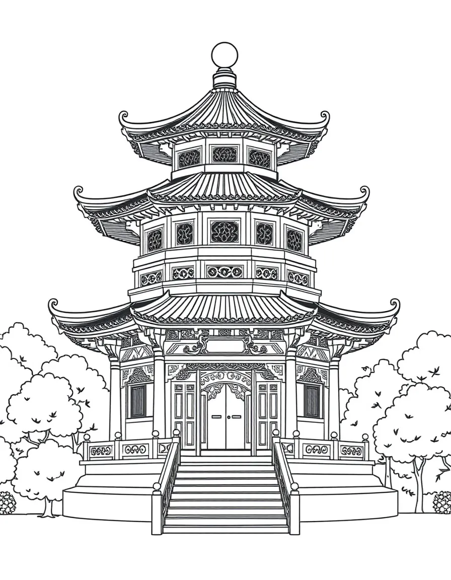 (Liaoning) Traditional Chinese pagoda in park