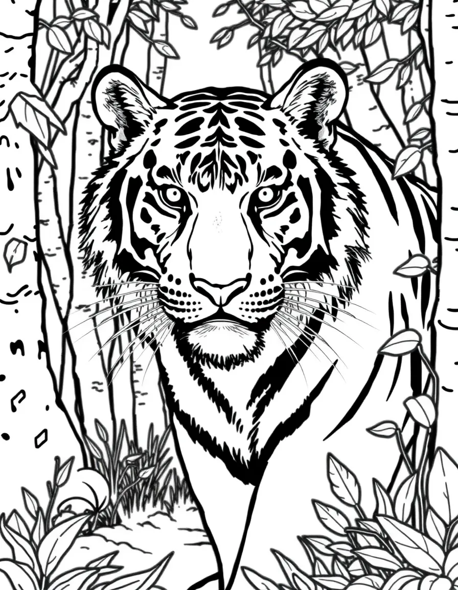 (Jilin) Northeast tiger in forest setting