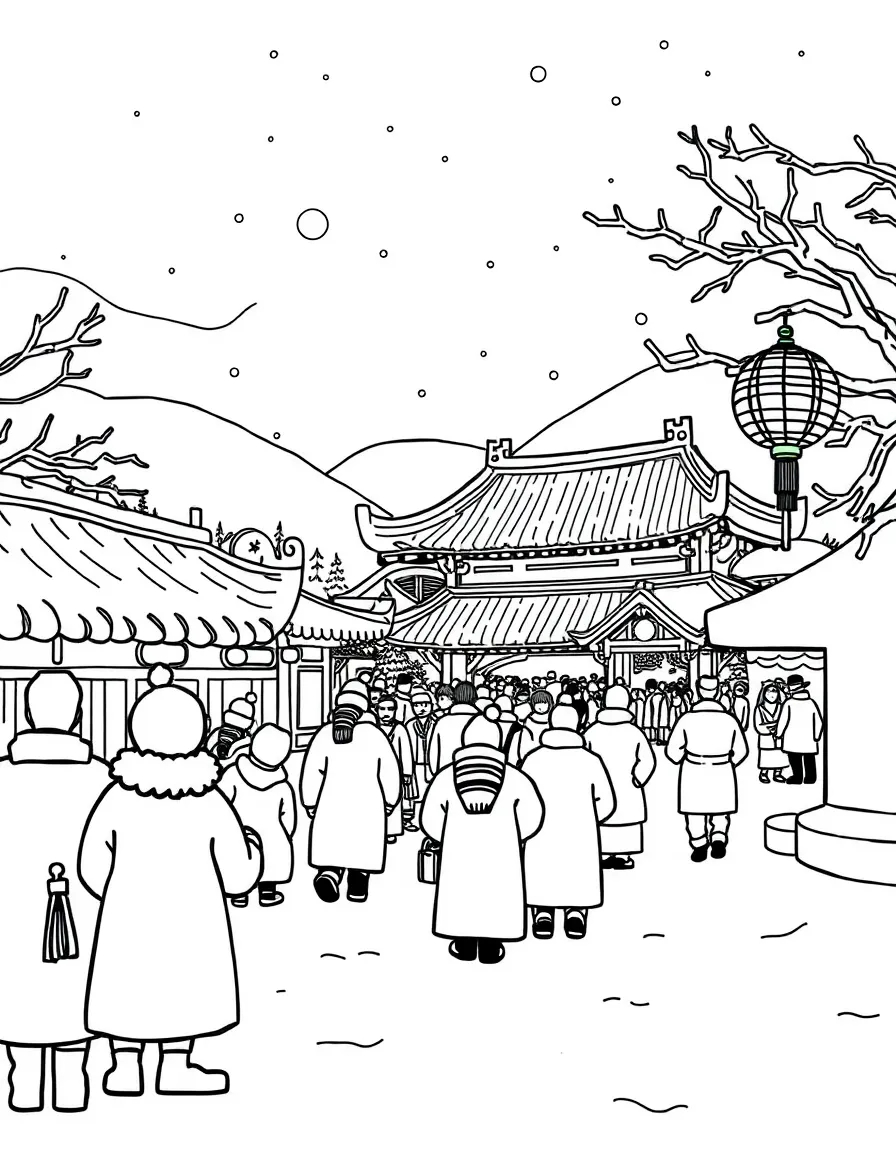 (Jilin) Traditional Chinese winter festival scene