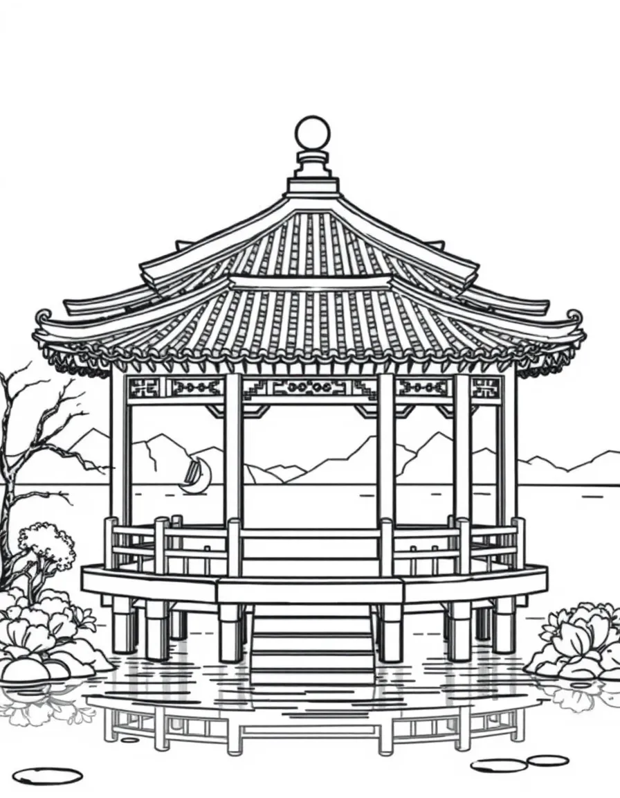 (Jiangsu) Taihu Lake with traditional pavilion