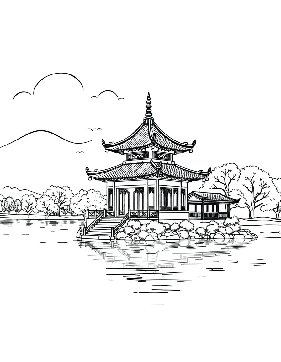 (Zhejiang) West Lake in Hangzhou with pagoda