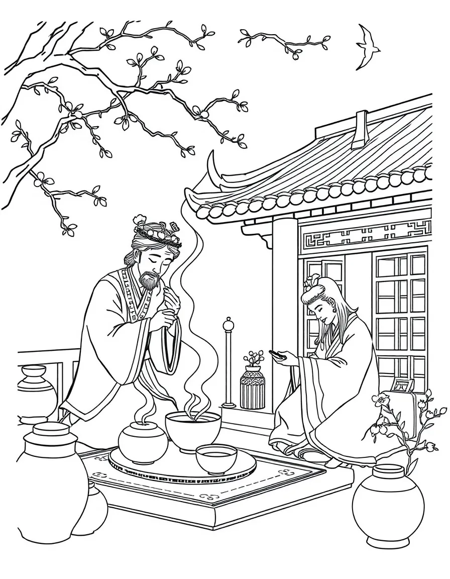 (Zhejiang) Traditional Chinese tea ceremony scene