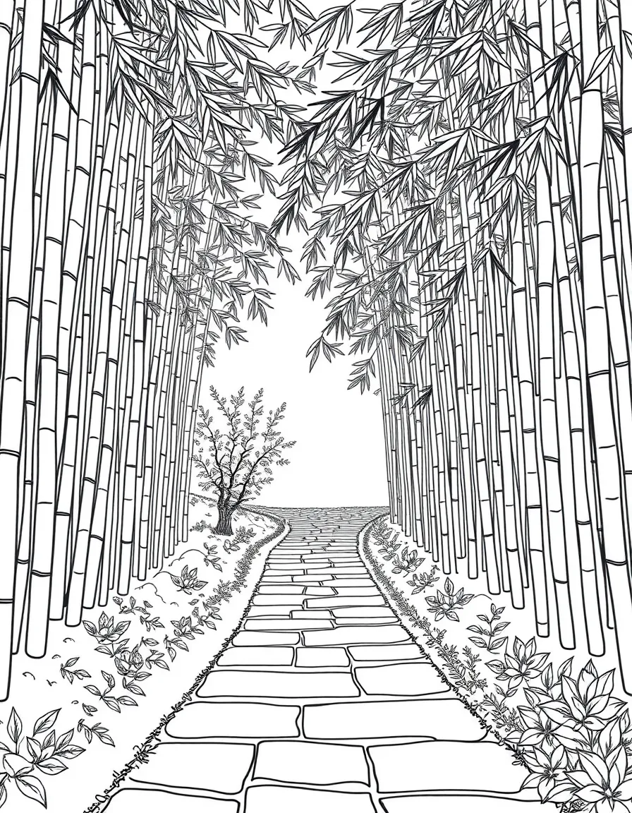 (Zhejiang) Bamboo forest with walking path