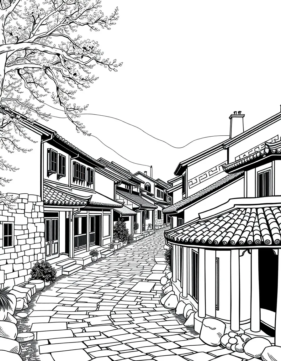 (Anhui) Ancient villages of Hongcun with traditional architecture