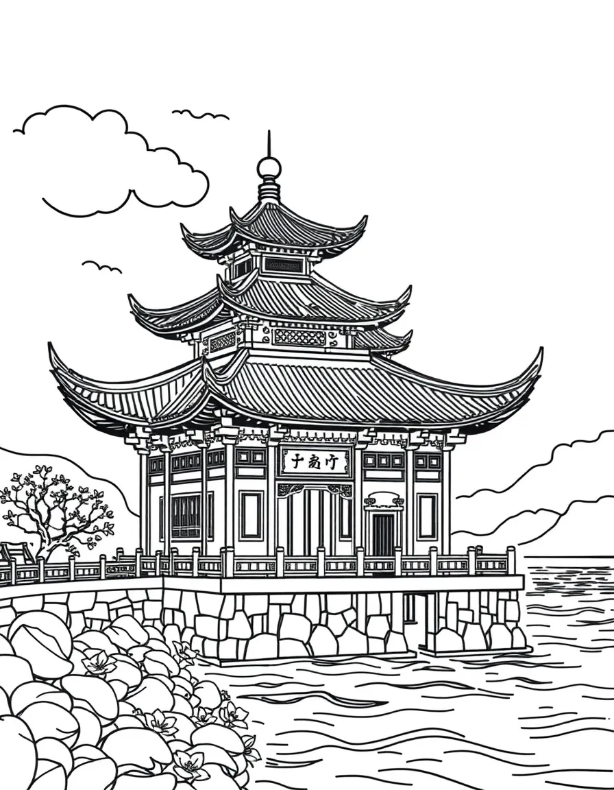 (Fujian) Traditional Chinese temple by the sea