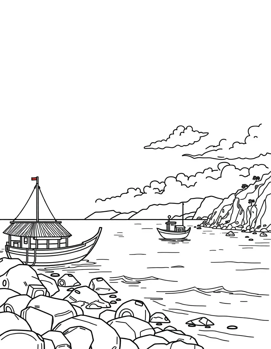 (Guangdong) South China Sea coastal scene