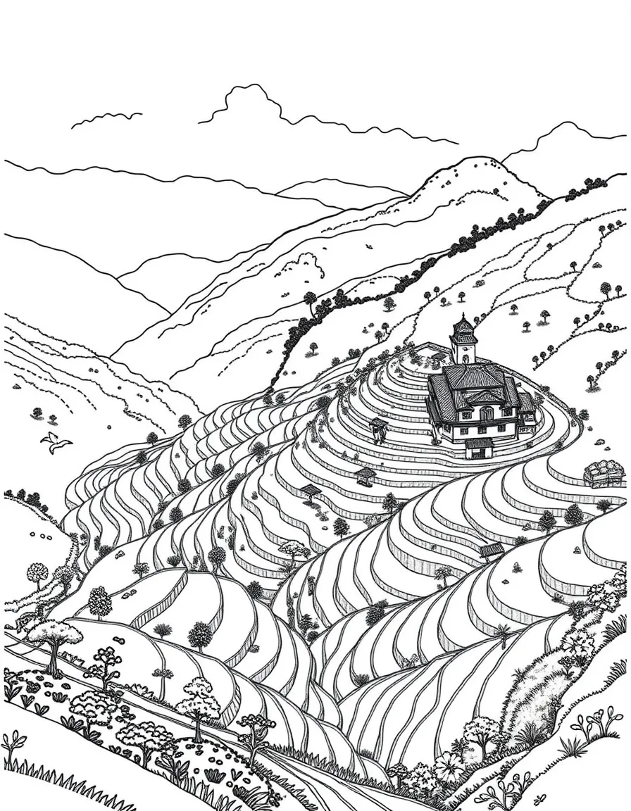 (Guangxi) Longji Rice Terraces on hillsides