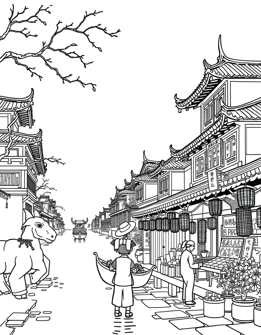 (Guangxi) Traditional Chinese riverside market