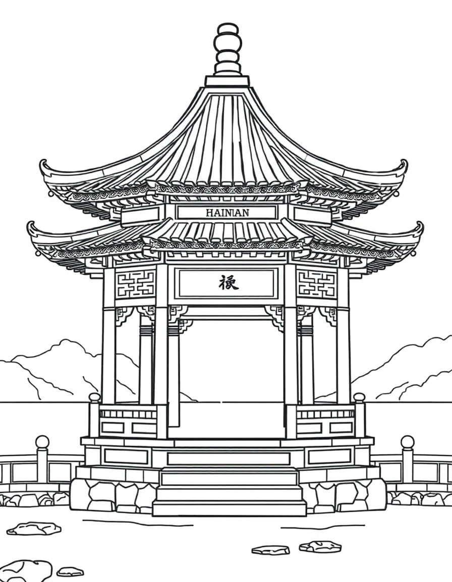 (Hainan) Traditional Chinese seaside pavilion
