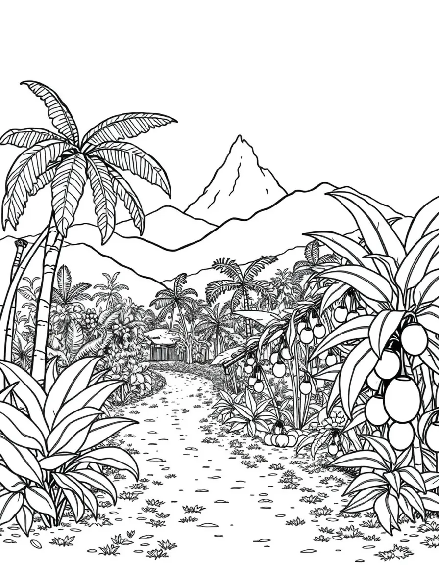 (Hainan) Tropical fruit plantation scene