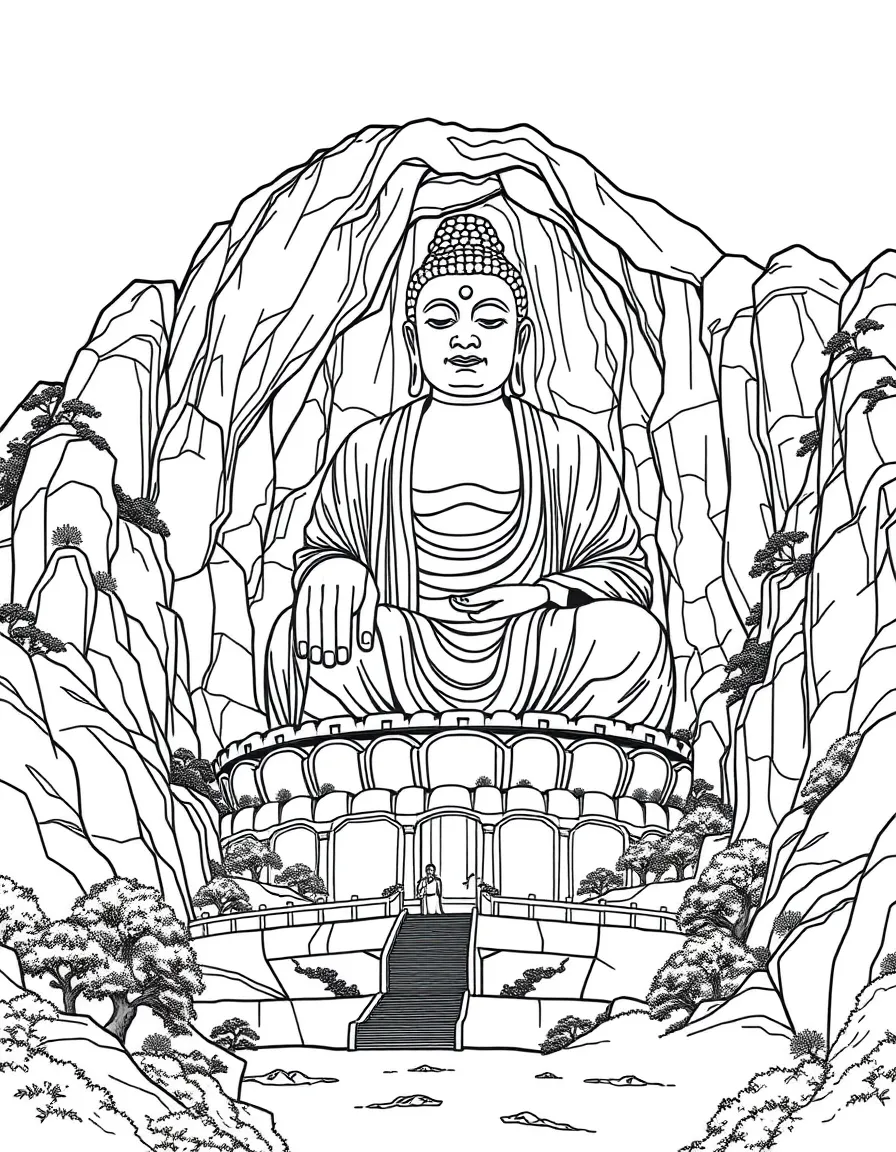 (Sichuan) Leshan Giant Buddha carved in cliff