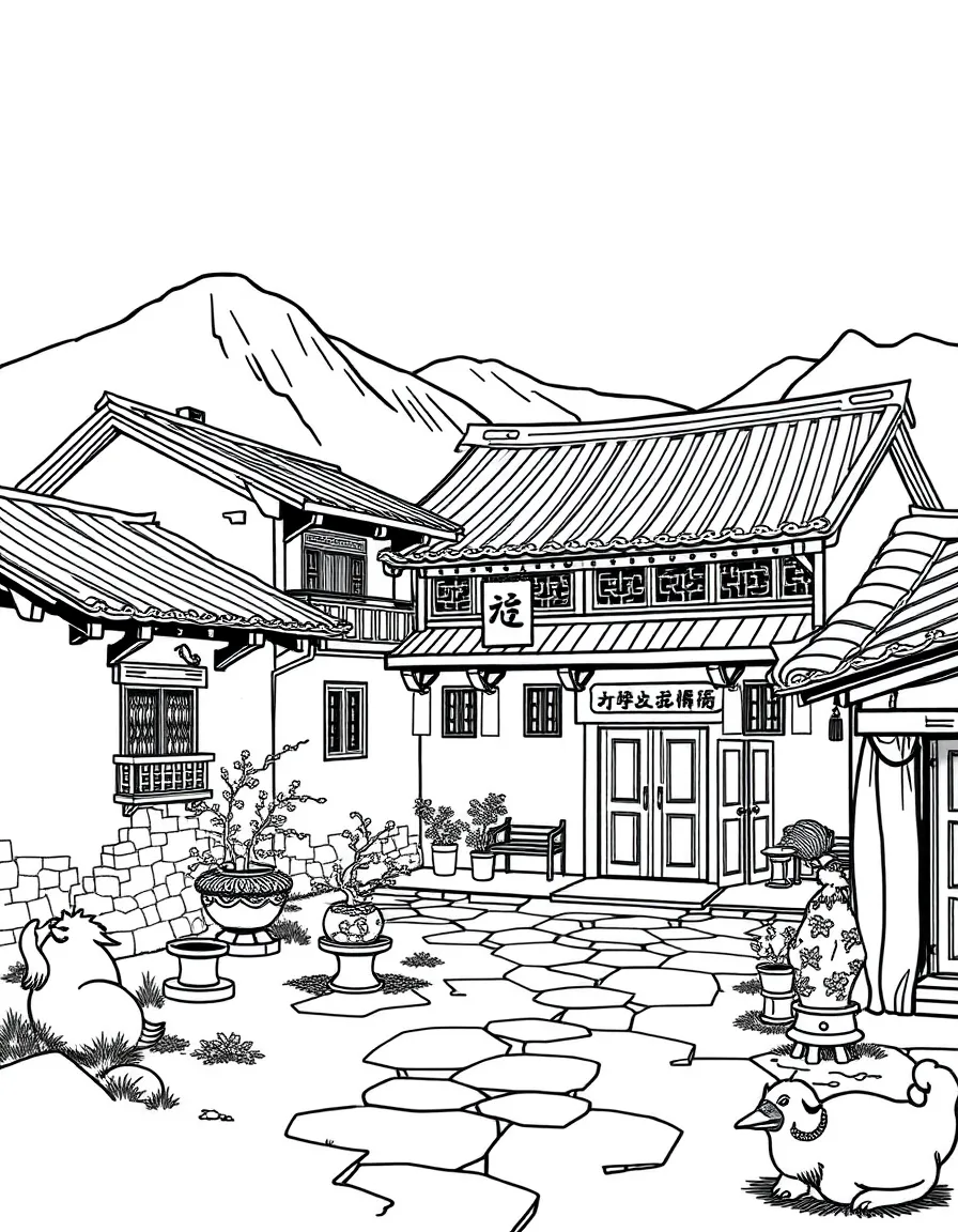 (Yunnan) Traditional Naxi minority courtyard