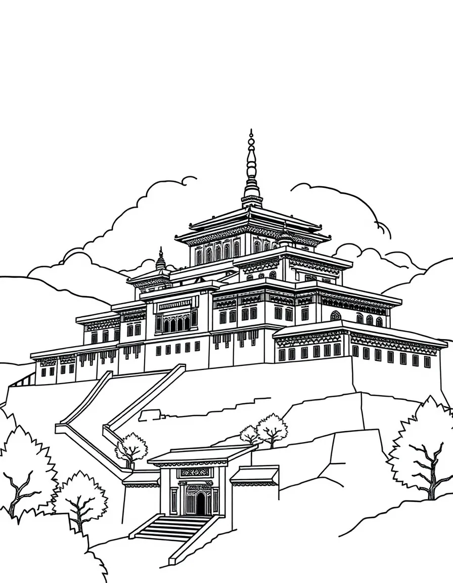 (Tibet) Potala Palace traditional Tibetan architecture