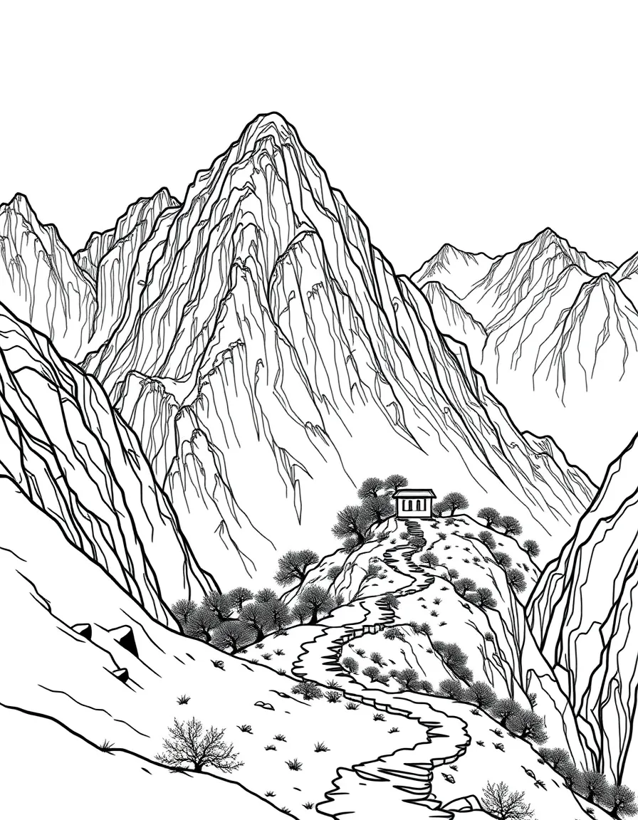 (Shaanxi) Mount Hua steep mountain paths