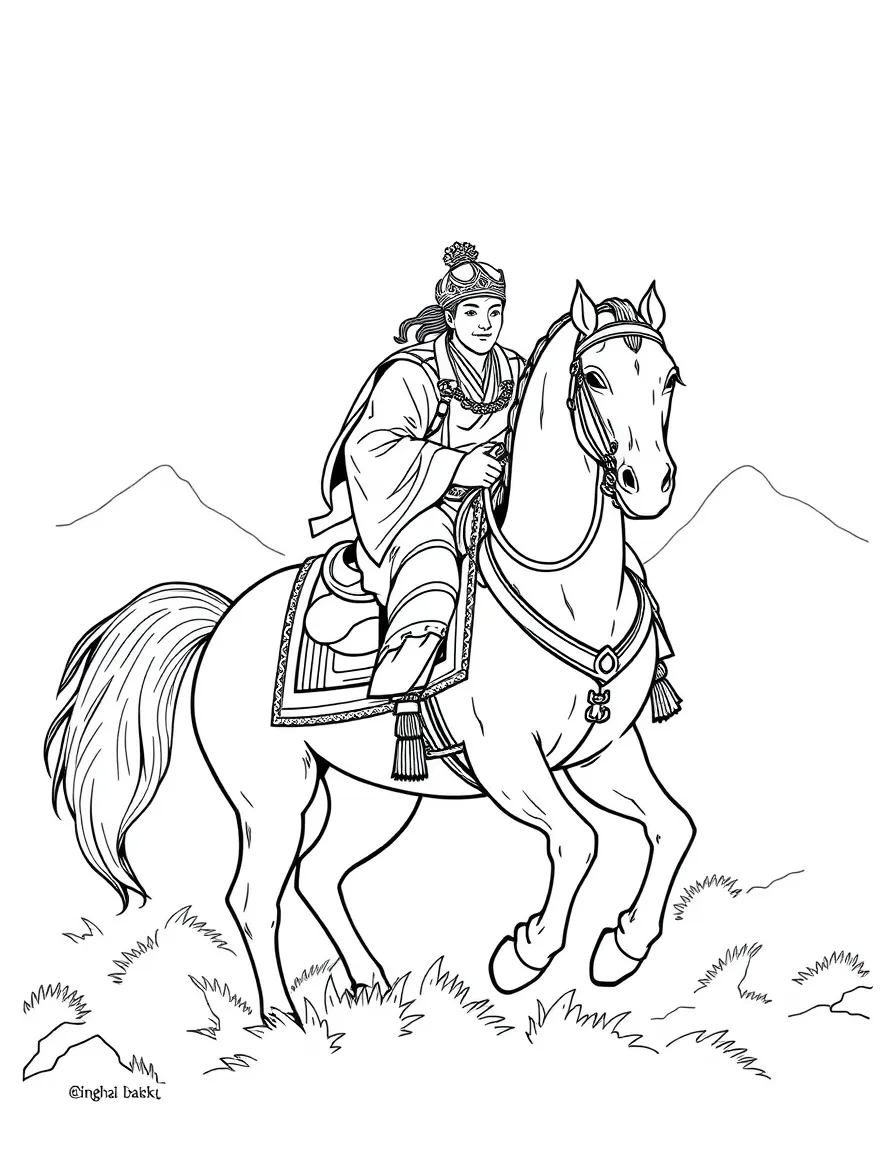 (Qinghai) Traditional Tibetan horseman