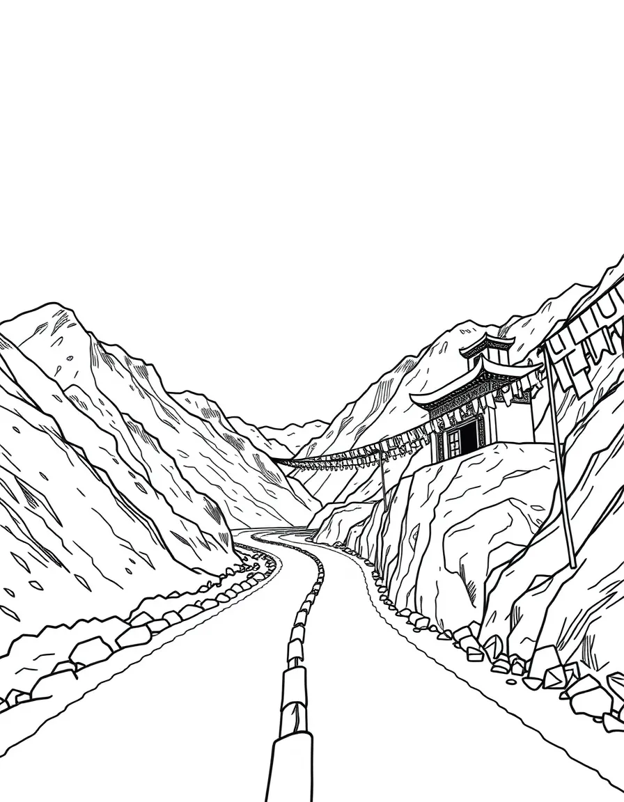 (Qinghai) Mountain pass with prayer flags