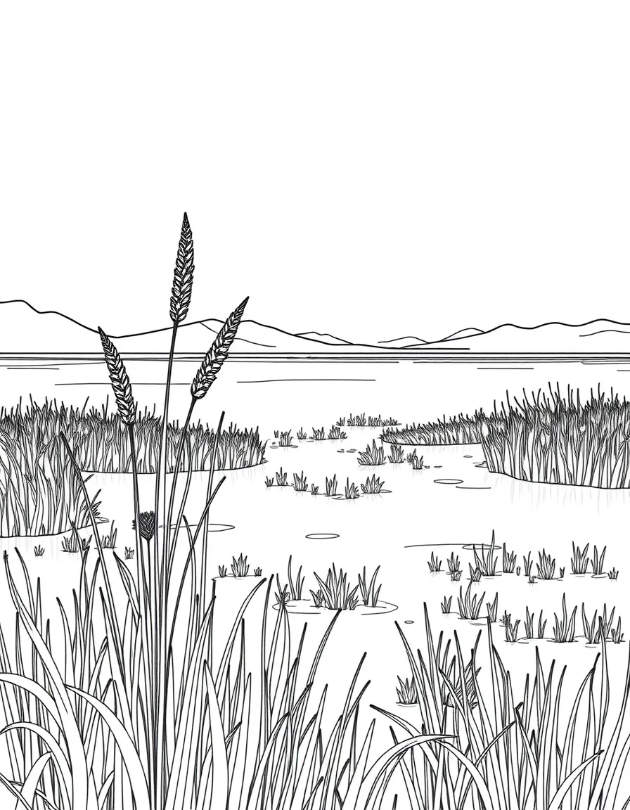 (Ningxia) Sand Lake reed marshes and desert