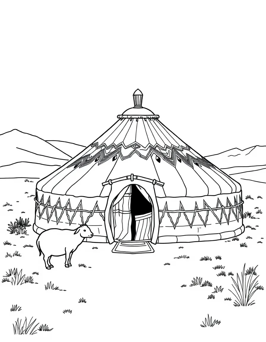 (Xinjiang) Traditional nomadic yurt camp
