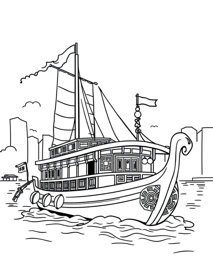 (Hong Kong) Traditional Chinese junk boat