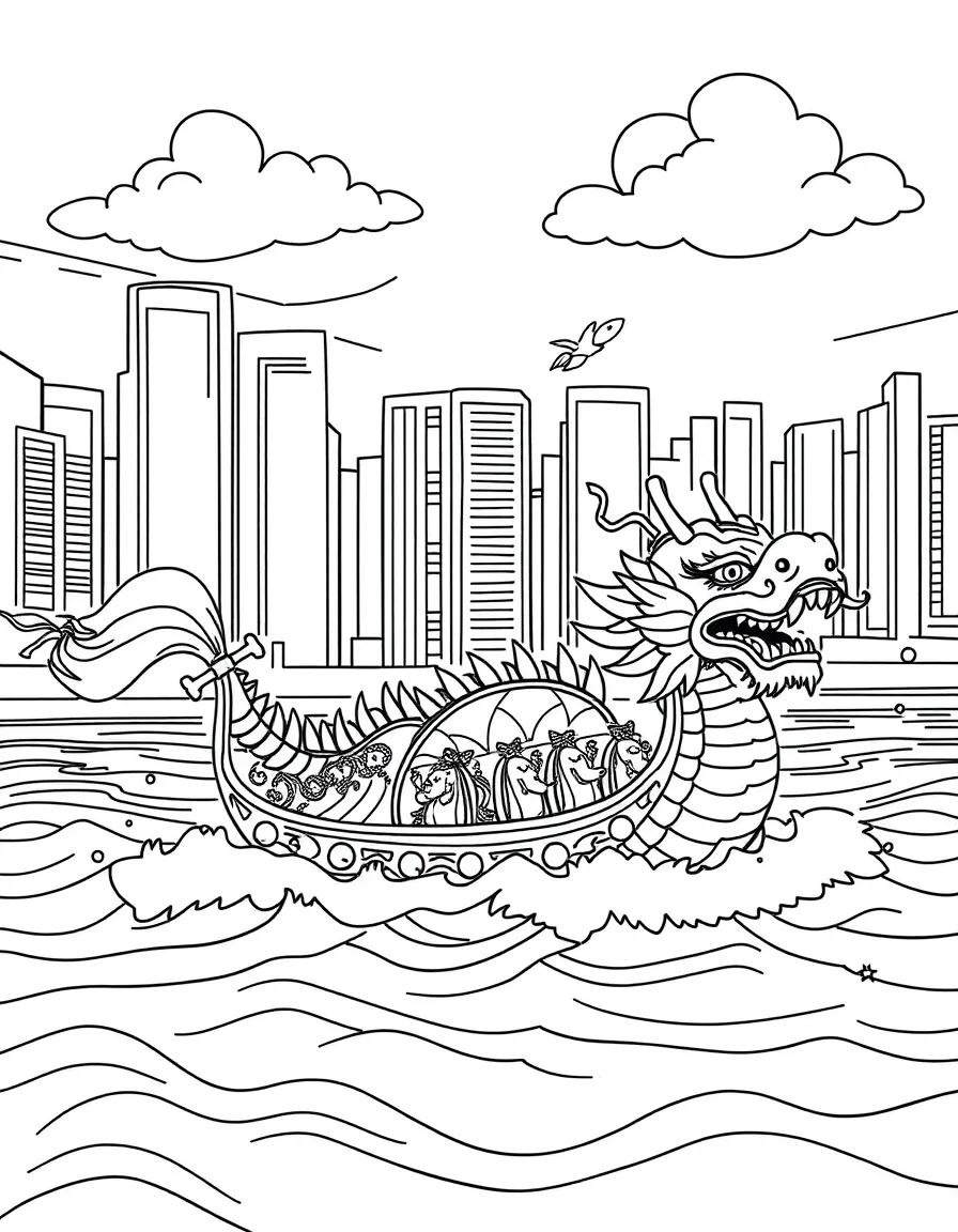(Hong Kong) Traditional Chinese dragon boat racing