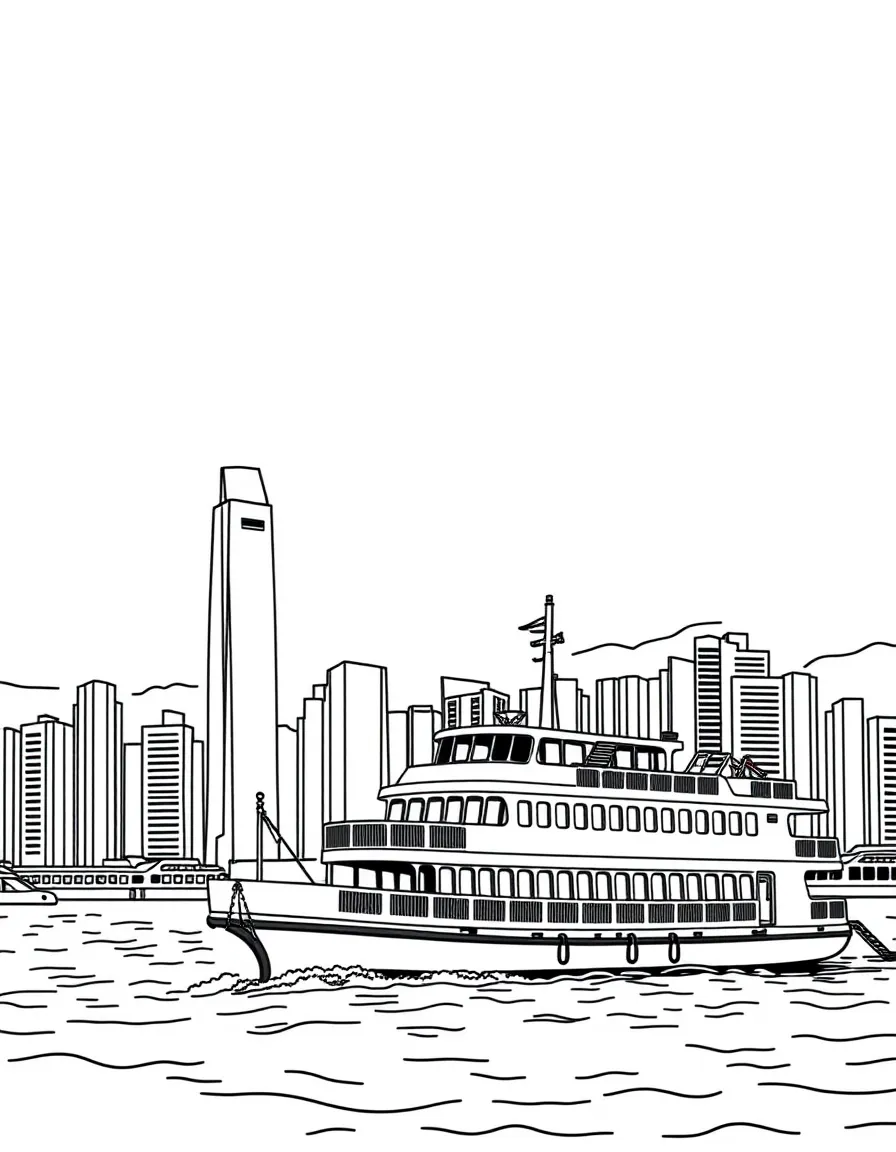 (Hong Kong) Star Ferry crossing harbor