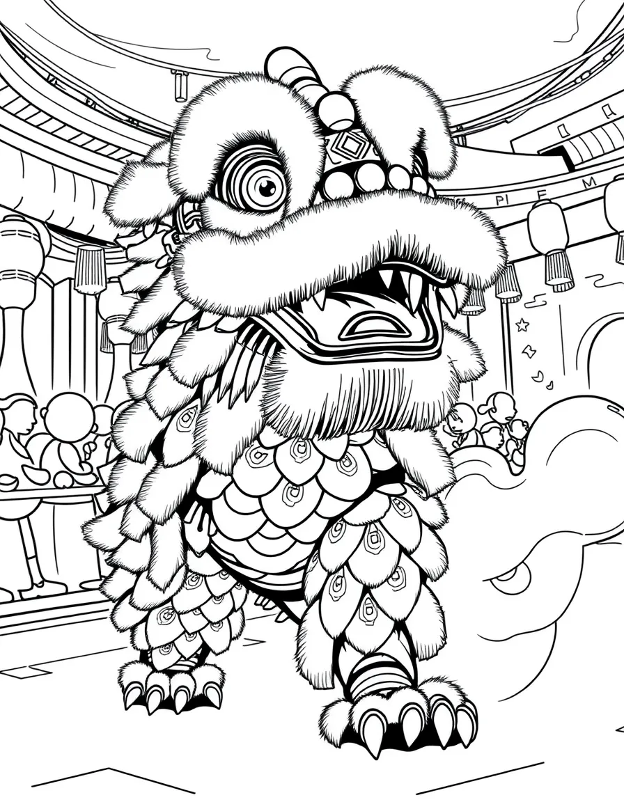 (Hong Kong) Traditional Chinese lion dance performance