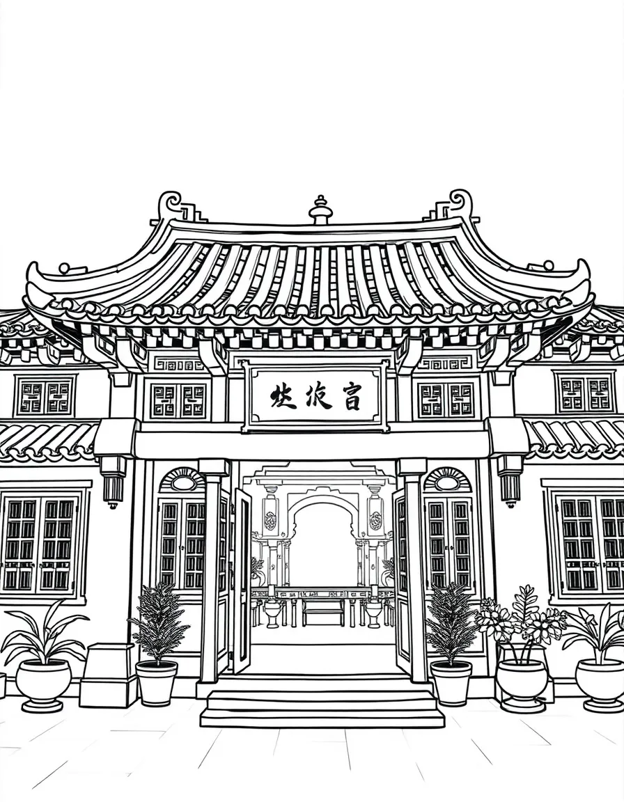 (Macau) Traditional Chinese temple courtyard