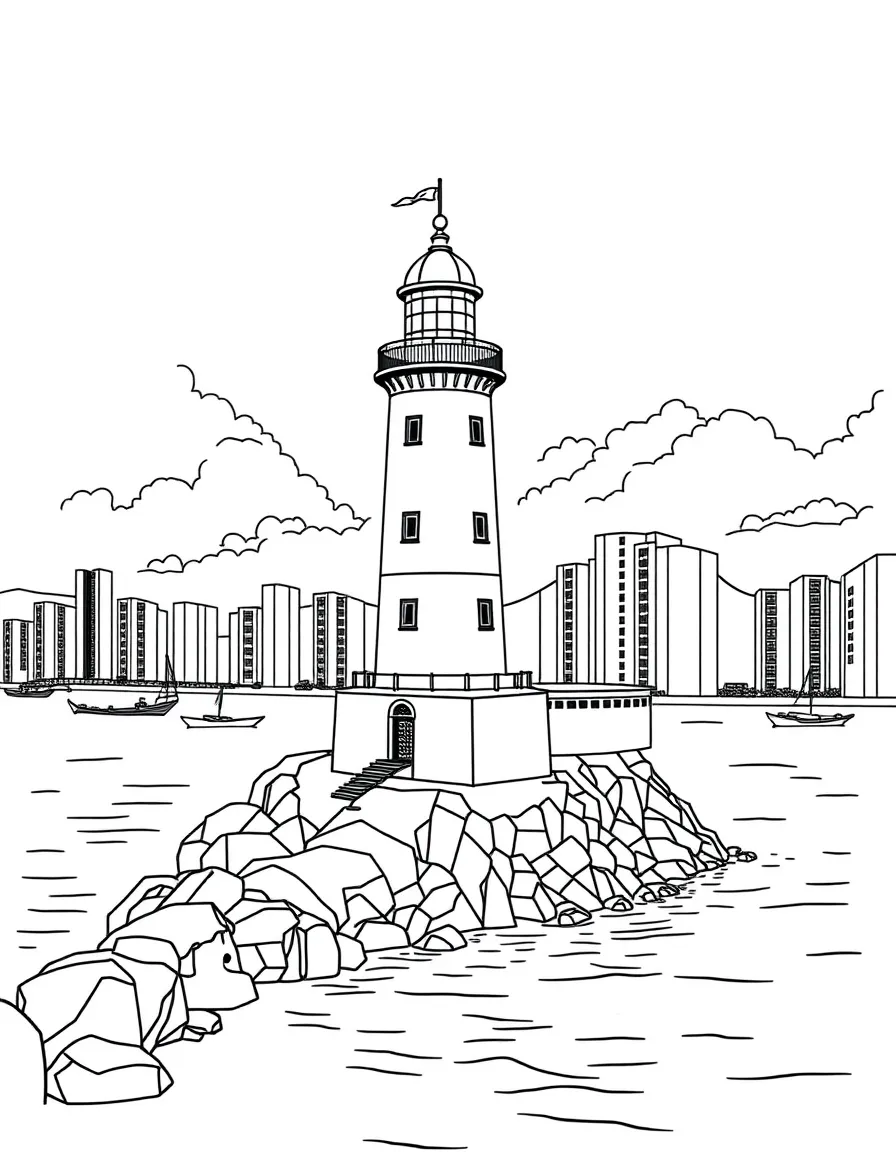 (Macau) Historic lighthouse on peninsula