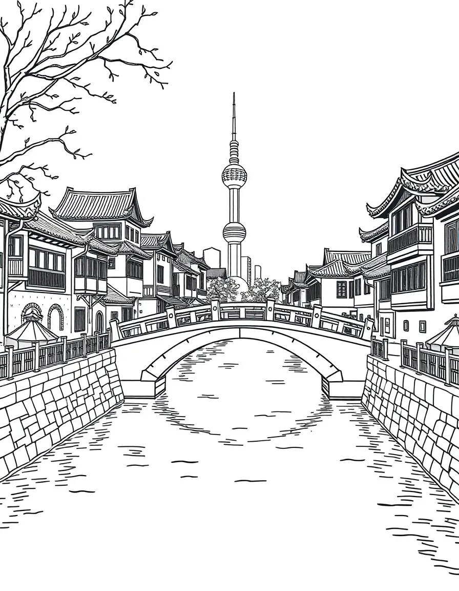 (Shanghai) Zhujiajiao water town bridges