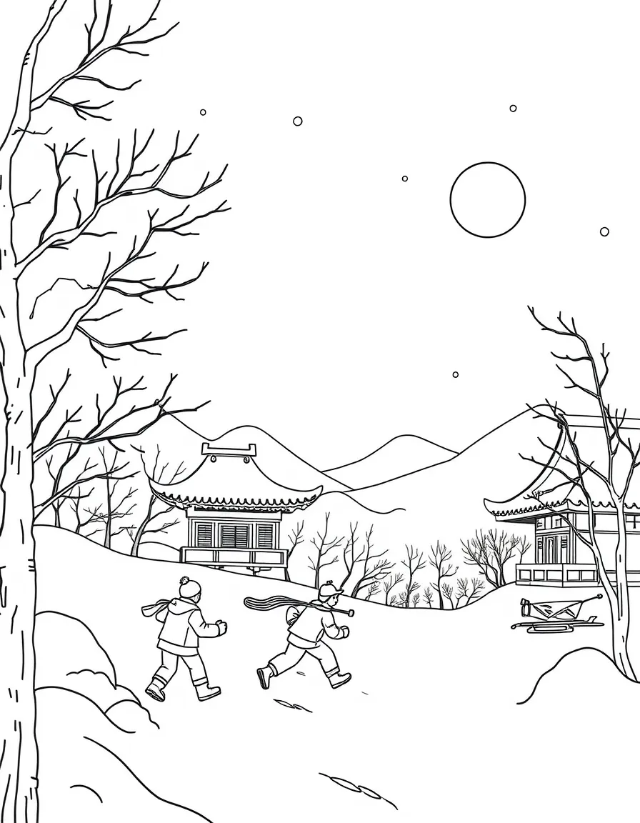 (Jilin) Traditional Chinese winter sports scene