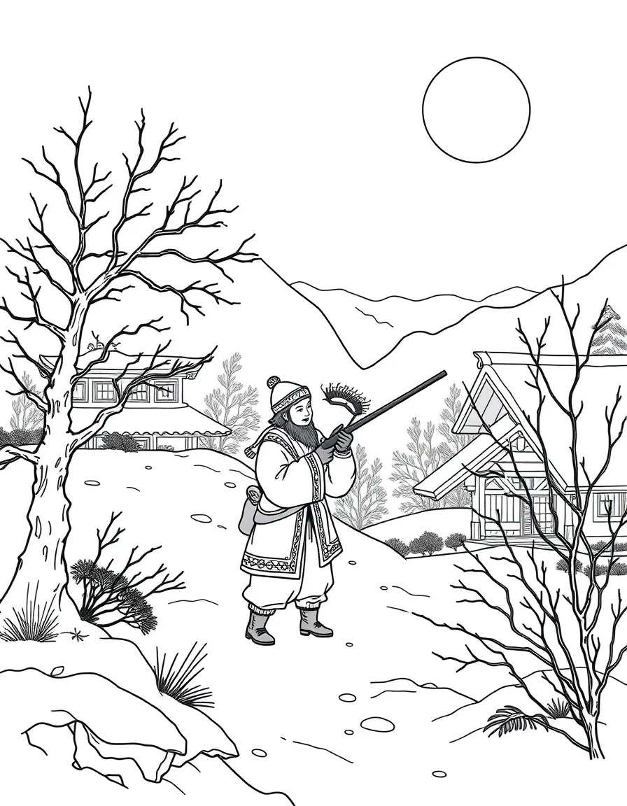 (Heilongjiang) Traditional Chinese winter hunting scene