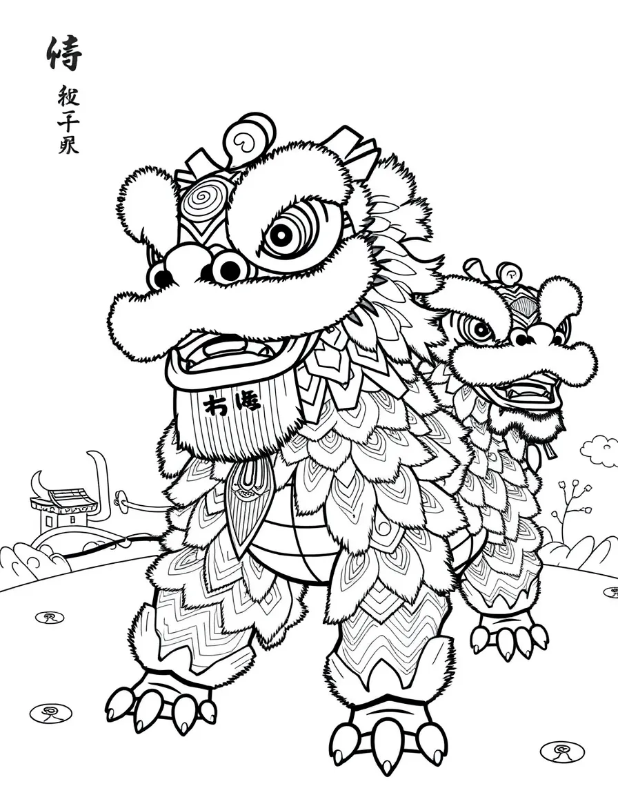 (Guangdong) Traditional Chinese lion dance troupe