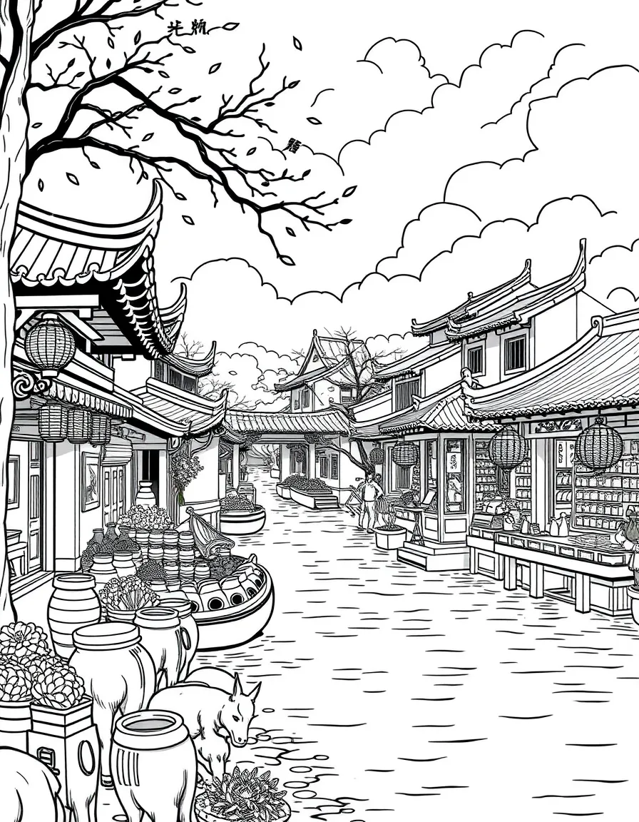 (Guangxi) Traditional Chinese riverside market