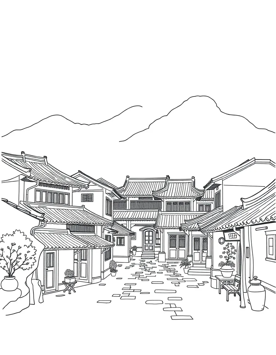 (Guangxi) Historic Chinese border town buildings