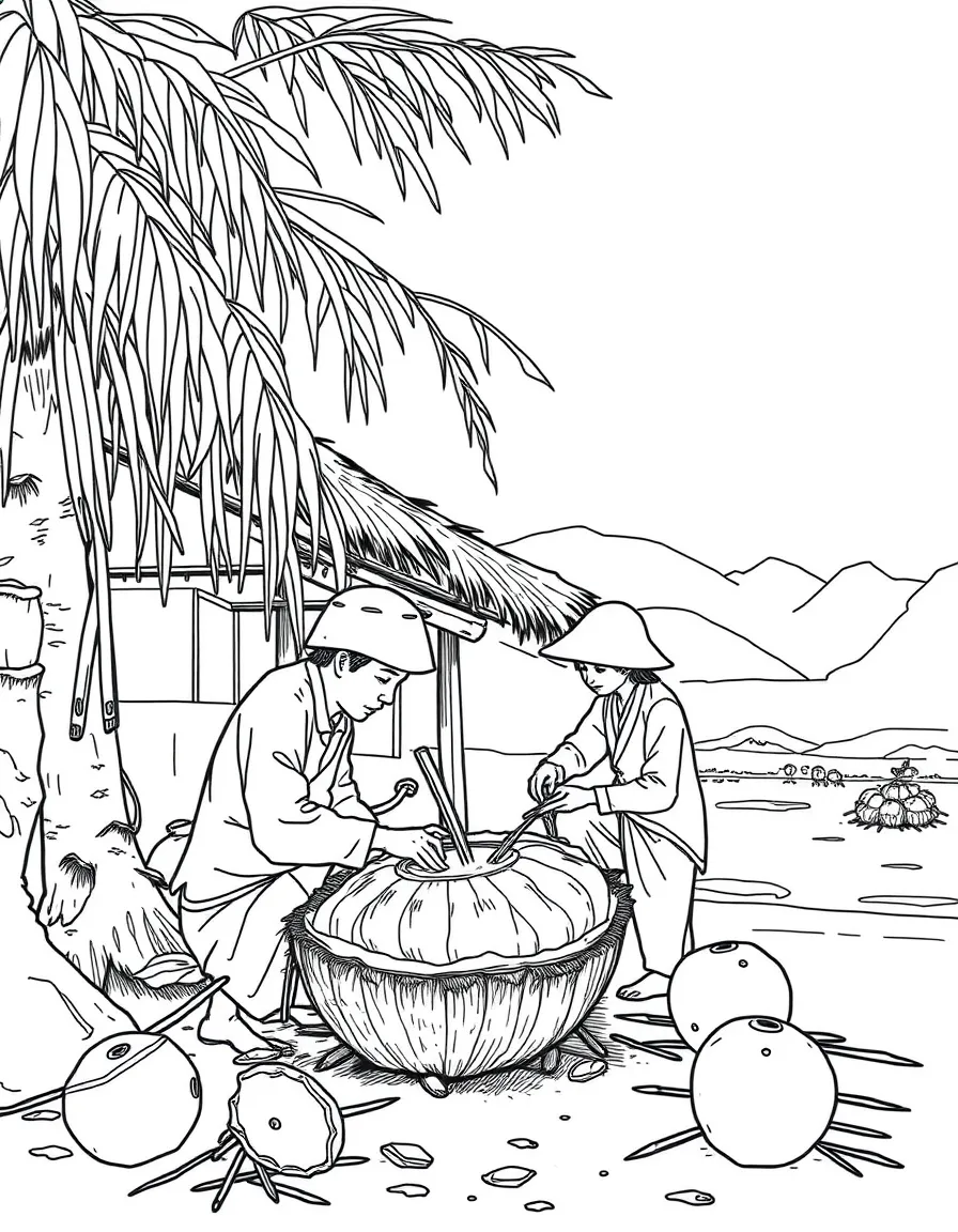 (Hainan) Traditional Chinese coconut processing