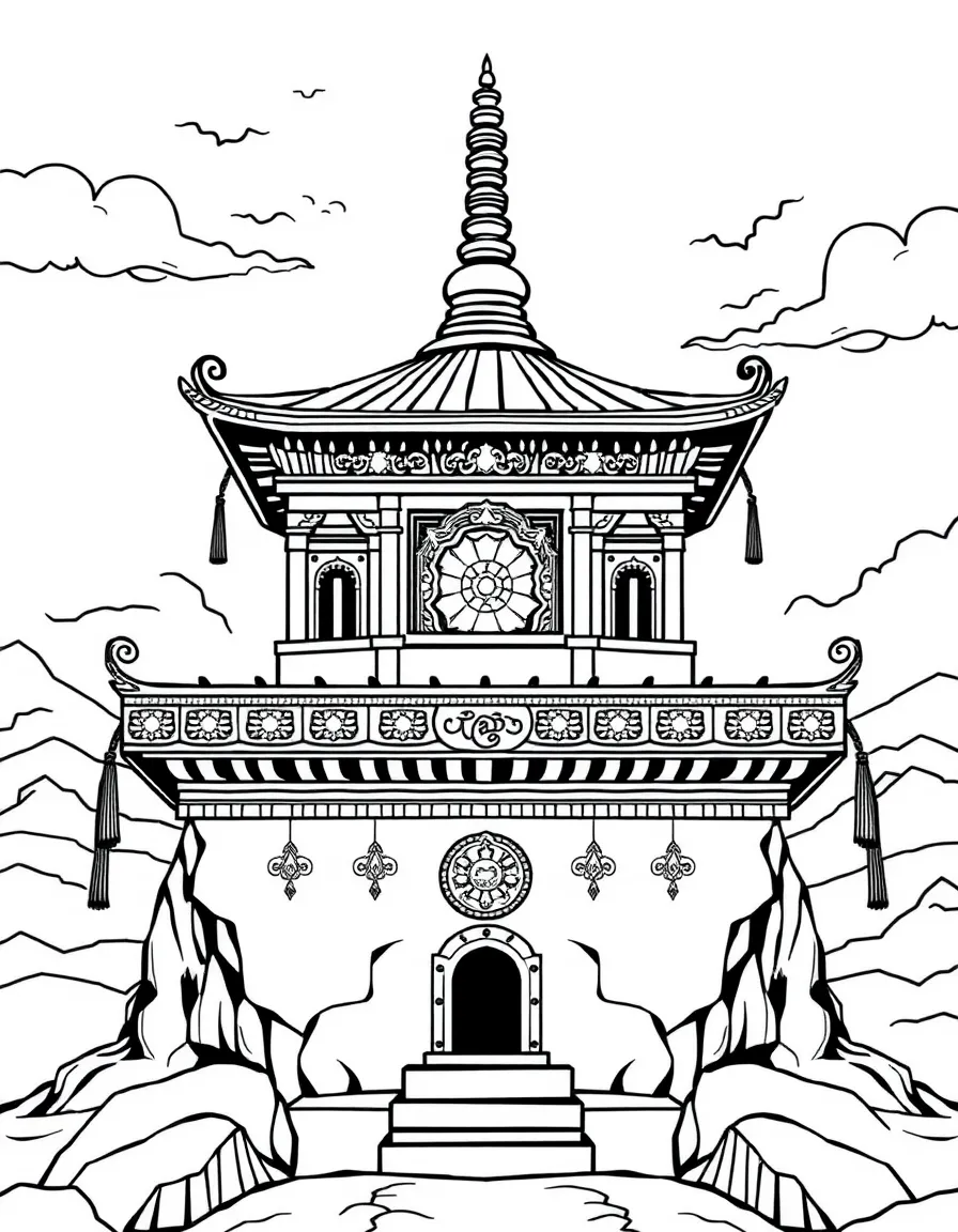 (Tibet) Traditional Tibetan sky burial platform