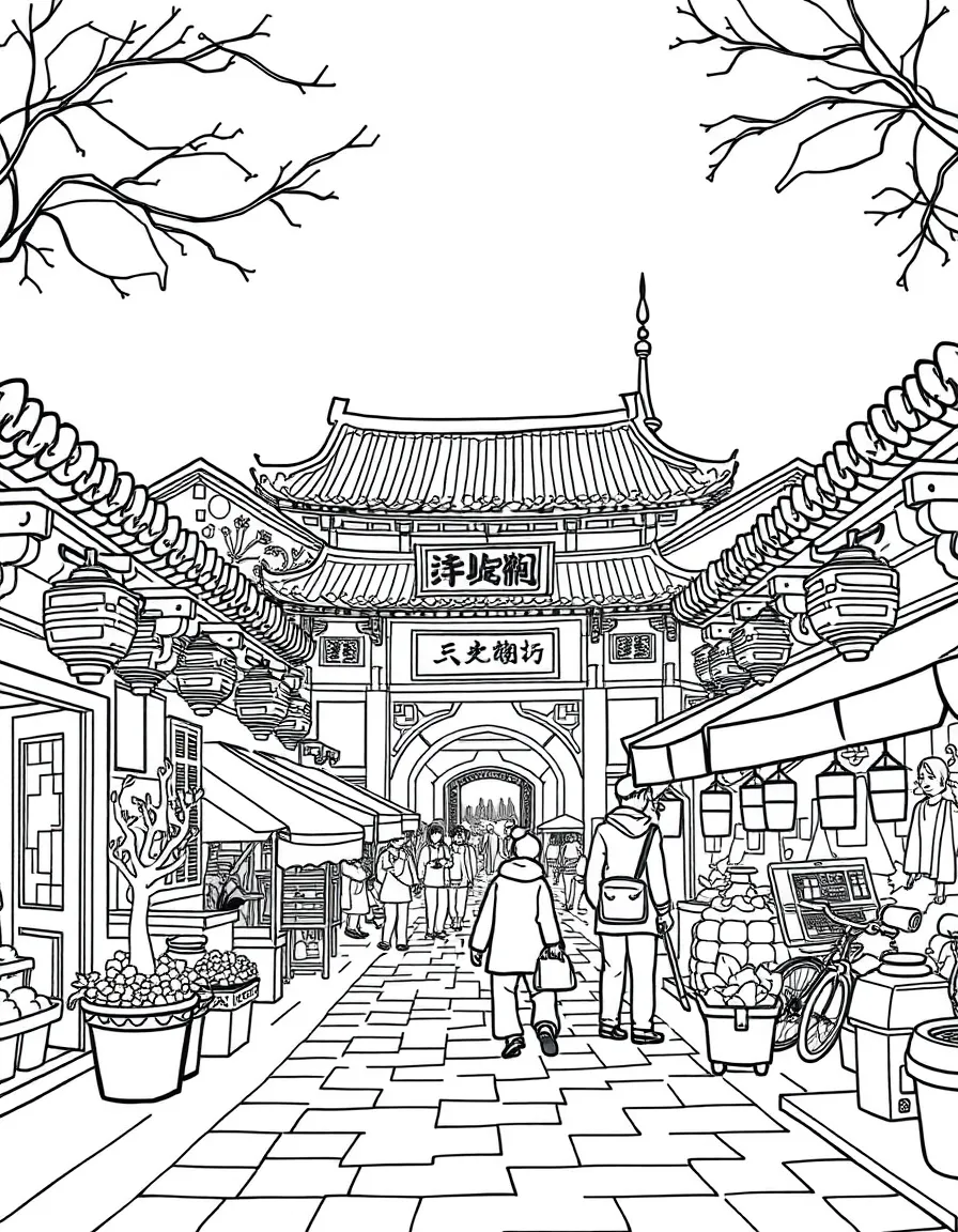 (Shaanxi) Xi'an Muslim Quarter traditional market