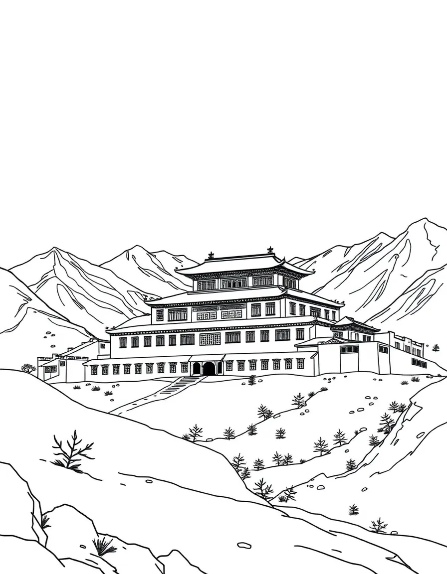 (Qinghai) High altitude traditional monastery