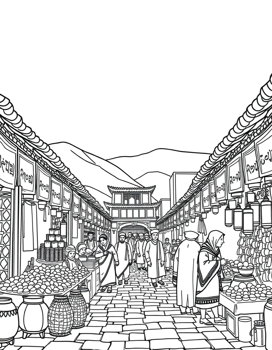 (Xinjiang) Historic Silk Road trading bazaar