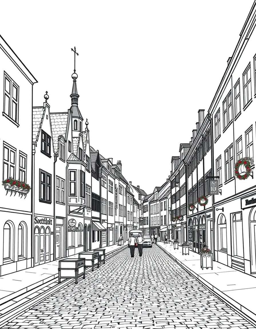 Gamla Stan (Old Town Stockholm) cobblestone streets with traditional medieval buildings